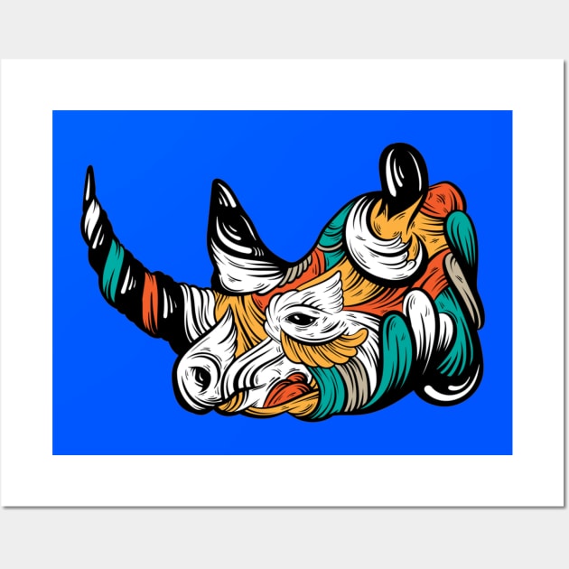 Rhino with decorative elements Wall Art by amramna